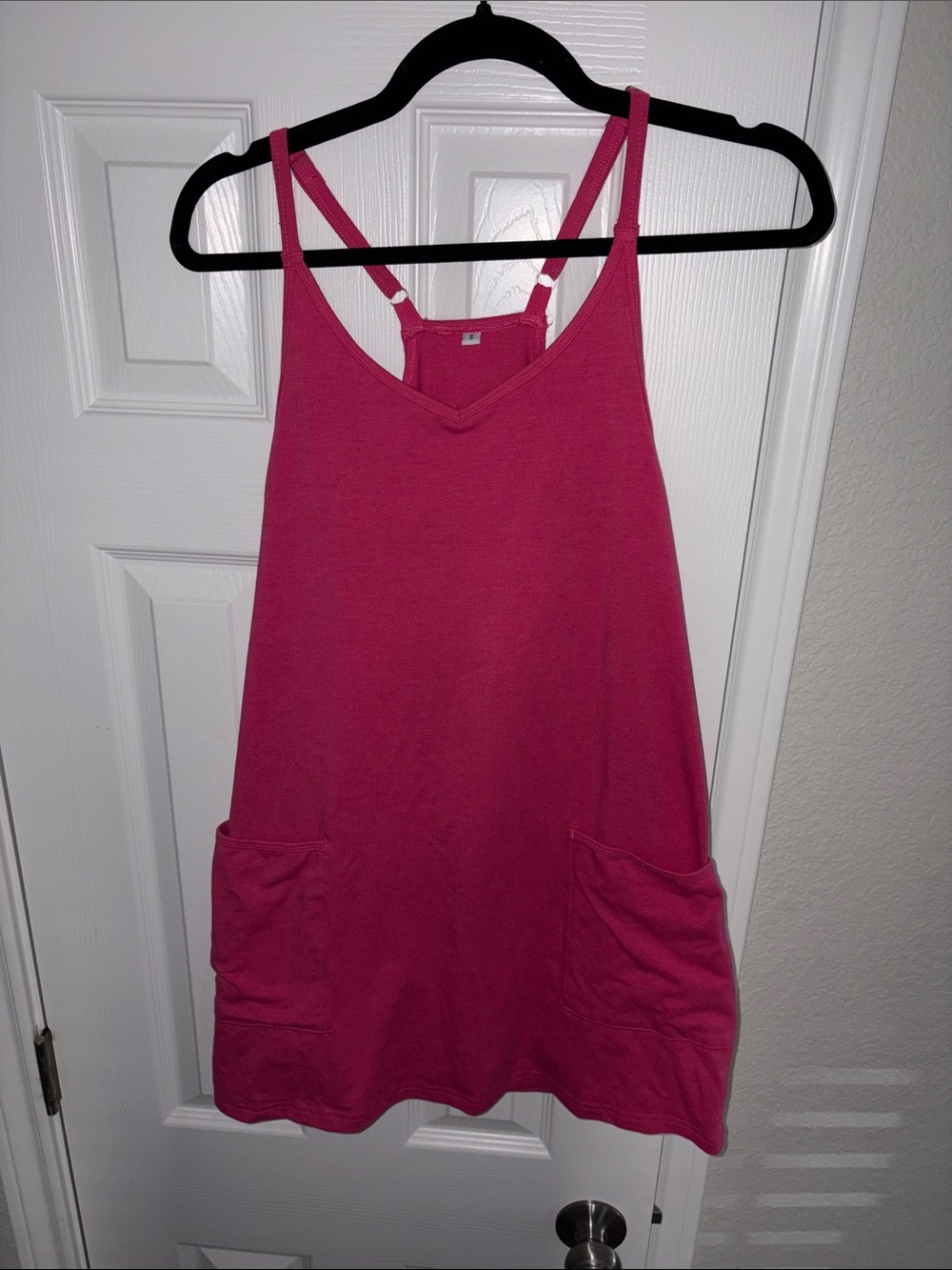 Bright Pink Women's Pocket Athletic Tank Dress